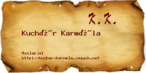 Kuchár Karméla névjegykártya